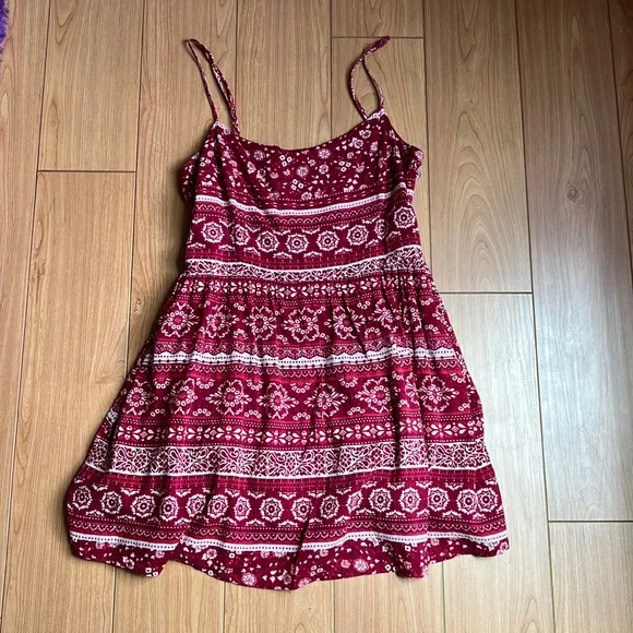 Forever 21 Red Patterned Dress - Picture 1 of 3